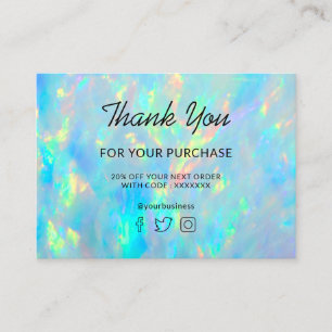 thank you for your purchase opal business card