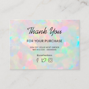 thank you for your purchase opal photo business card