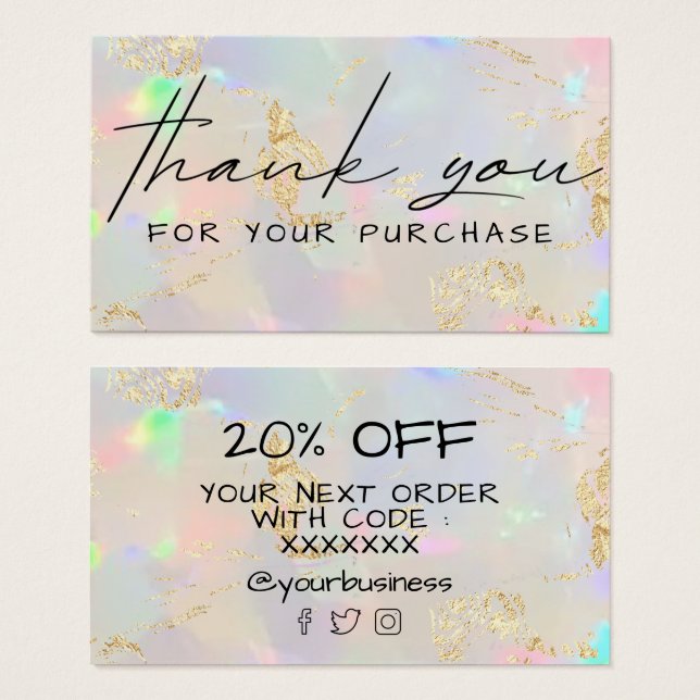 thank you for your purchase  opal texture (Front & Back)