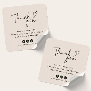 Thank you for your purchase / order  square sticker