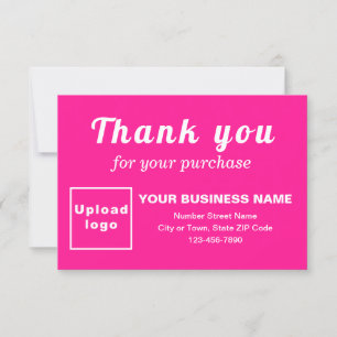 Thank You For Your Purchase Pink Flat Card