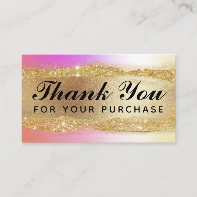 Thank You For Your Purchase Pink Holographic Cards (Front)
