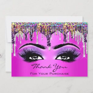 Thank You For Your Purchase Pink Makeup Holiday Card