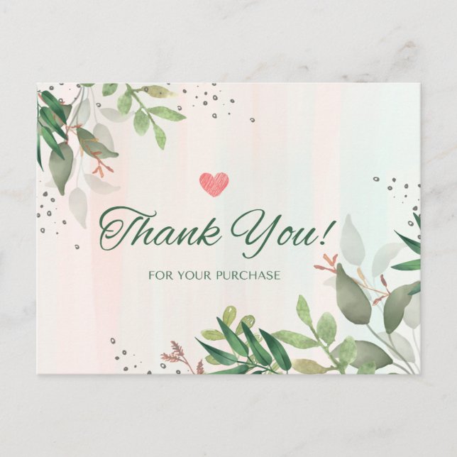 Thank you for your purchase  postcard (Front)
