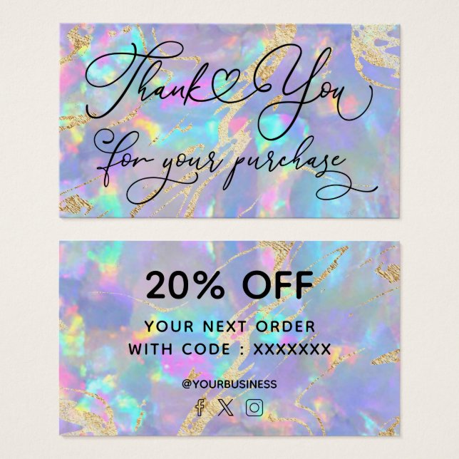 thank you for your purchase purple opal (Front & Back)