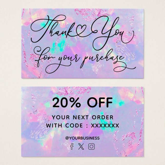 thank you for your purchase purple opal (Front & Back)