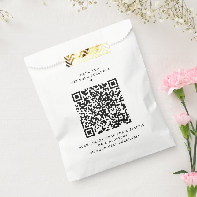 Thank You for Your Purchase QR Code Small Business Favour Bags (Sealed)