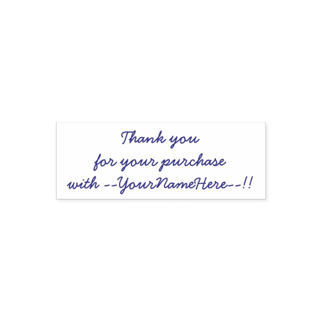 Thank you for your purchase self-inking stamp (Design)