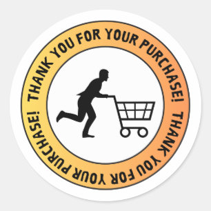 Thank You for Your Purchase – Shopping Cart Sticke Classic Round Sticker
