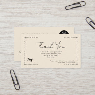 Thank You for Your Purchase Small Business Card   