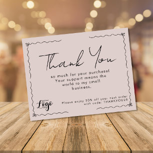 Thank You for Your Purchase Small Business Card    Custom Letterhead