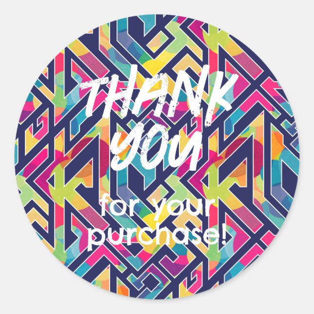 Thank You for Your Purchase Sticker Geometric Line (Front)