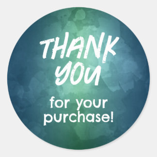 Thank You for Your Purchase Sticker Green Blue