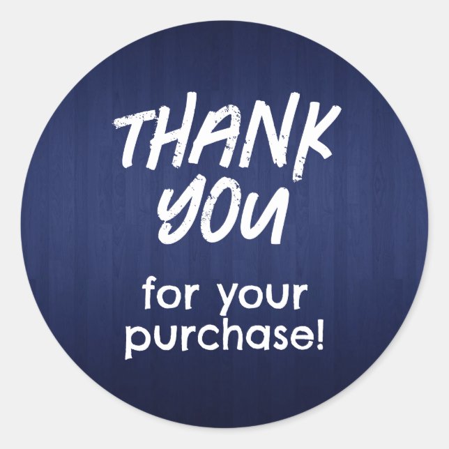 Thank You for Your Purchase Sticker Navy Blue (Front)