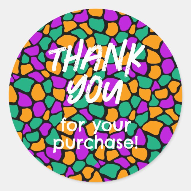 Thank You for Your Purchase Sticker Pebble Pattern (Front)