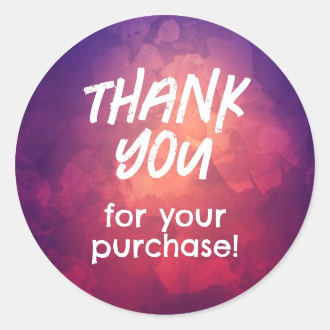 Thank You for Your Purchase Sticker Pink Purple (Front)