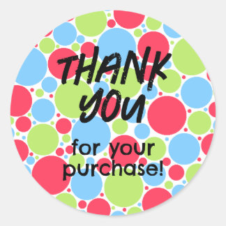 Thank You for Your Purchase Sticker Polka Dots