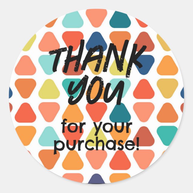 Thank You for Your Purchase Sticker Triangle Colou (Front)