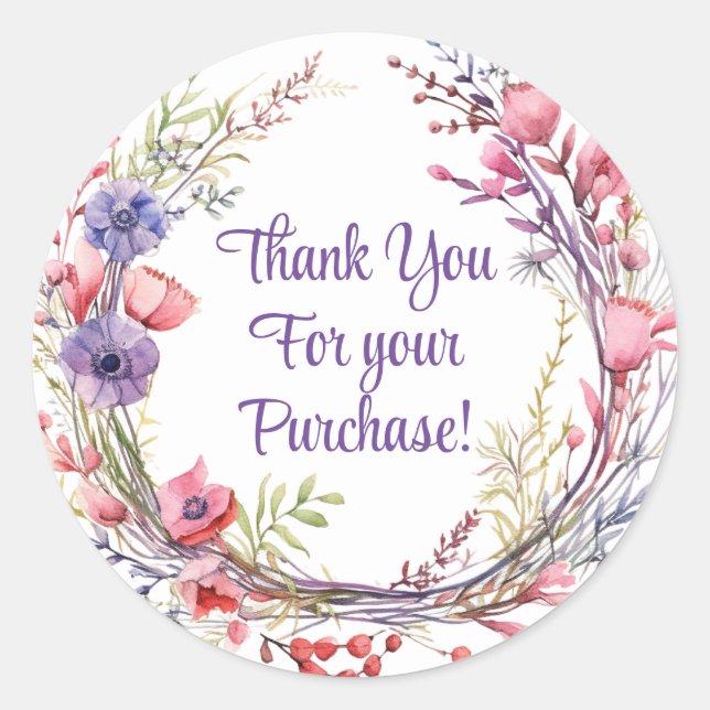 Thank you for your purchase stickers (Front)