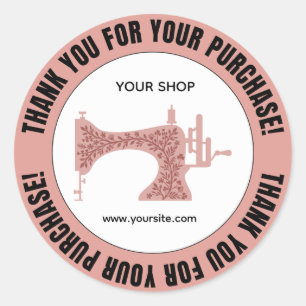 Thank You for Your Purchase Tailor Classic Round Sticker