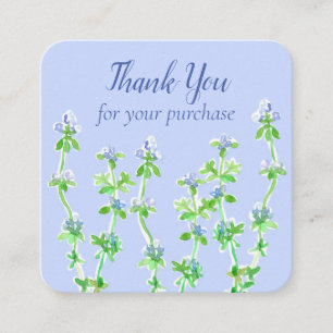 Thank You For Your Purchase Thyme Herb Flowers Square Business Card