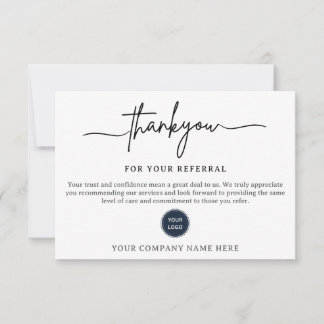 Thank You For Your Referral Card