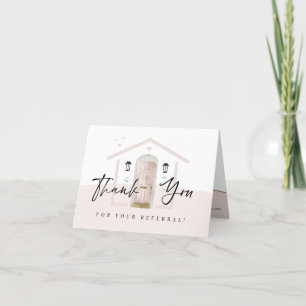 Thank You For Your Referral Pink Watercolor Door