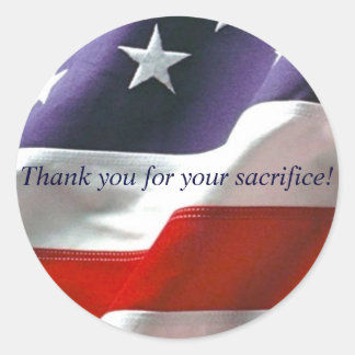 Thank you for your sacrifice! classic round sticker