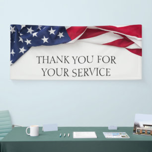 THANK YOU for your service American Flag  Banner