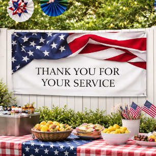 THANK YOU for your service American Flag  Banner
