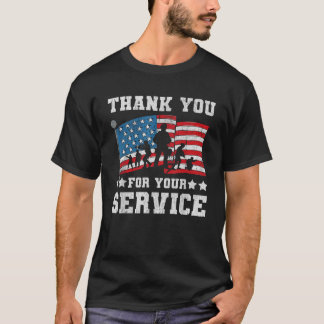 Thank You For Your Service American Flag Military T-Shirt