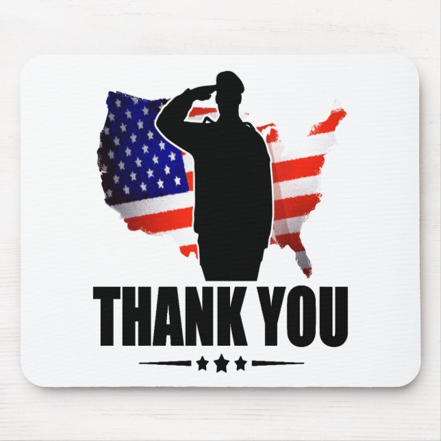 Thank You for your Service American Flag Mouse Mat (Front)