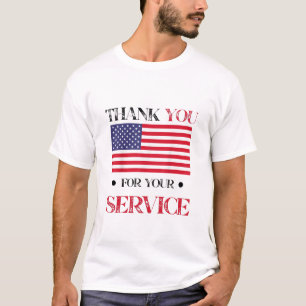 Thank You For Your Service American Flag T-Shirt