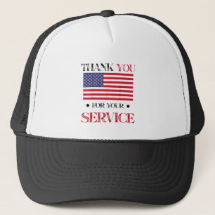 Thank You For Your Service American Flag Trucker Hat