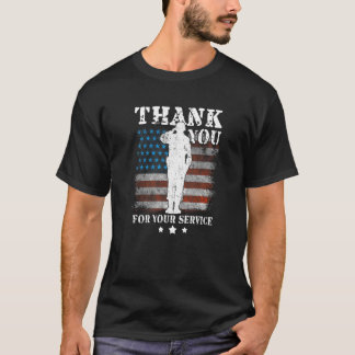 Thank You For Your Service American Flag Veterans T-Shirt