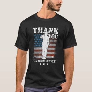 Thank You For Your Service American Flag Veterans  T-Shirt