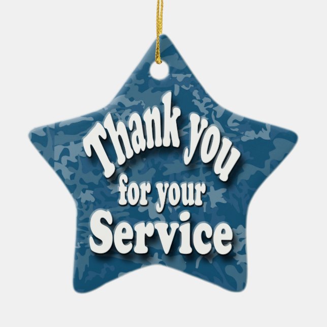 "thank you for your service ceramic tree decoration (Front)