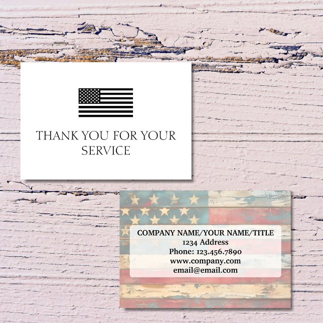 Thank You For Your Service Distress American Flag Card (Creator Uploaded)
