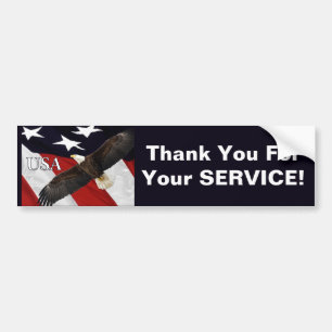 Thank You For Your Service Eagle Bumper Sticker