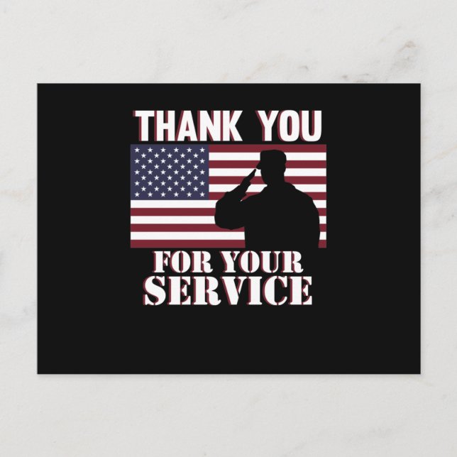 Thank You For Your Service Happy Veterans Day Announcement Postcard (Front)