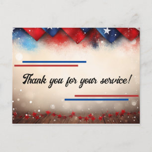 Thank you for your service holiday postcard