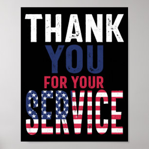 Thank you for your service memorial day gift poster