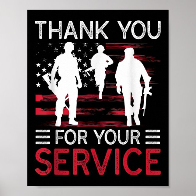 Thank You For Your Service Memorial Day  Poster (Front)