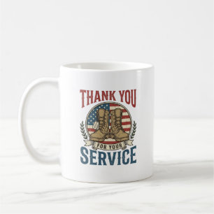 Thank You for Your Service Military Boots Shirt De Coffee Mug