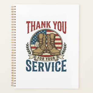 Thank You for Your Service Military Boots Shirt De Planner