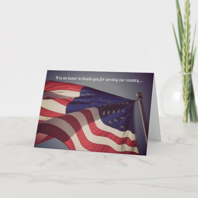 Thank You For Your Service Military Greeting Card (Front)
