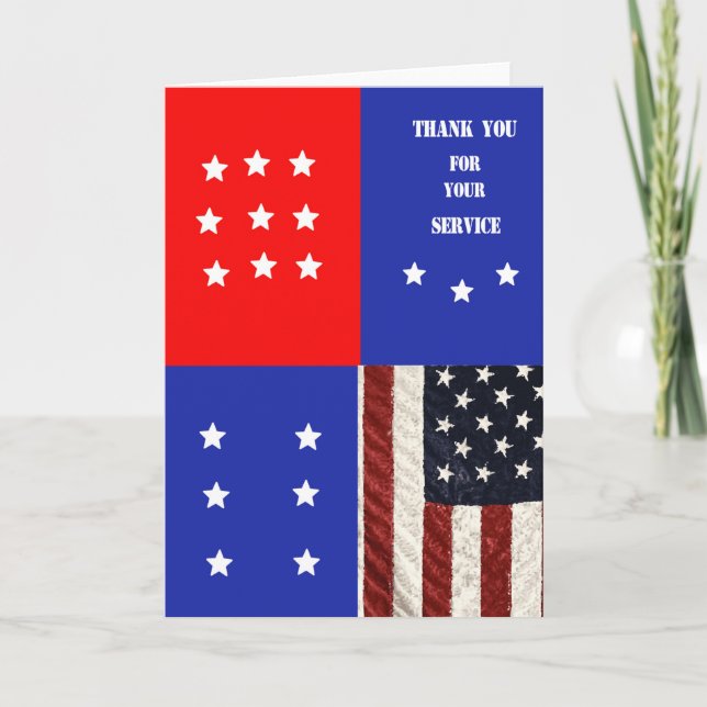 Thank You For Your Service Patriotic Card (Front)