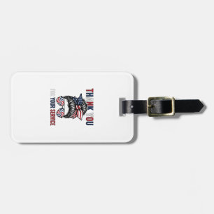 Thank You For Your Service Patriotic Messy Bun Shi Luggage Tag