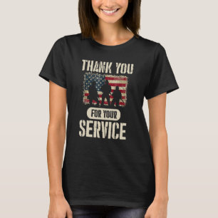 Thank You for Your Service Patriotic Veterans D T-Shirt