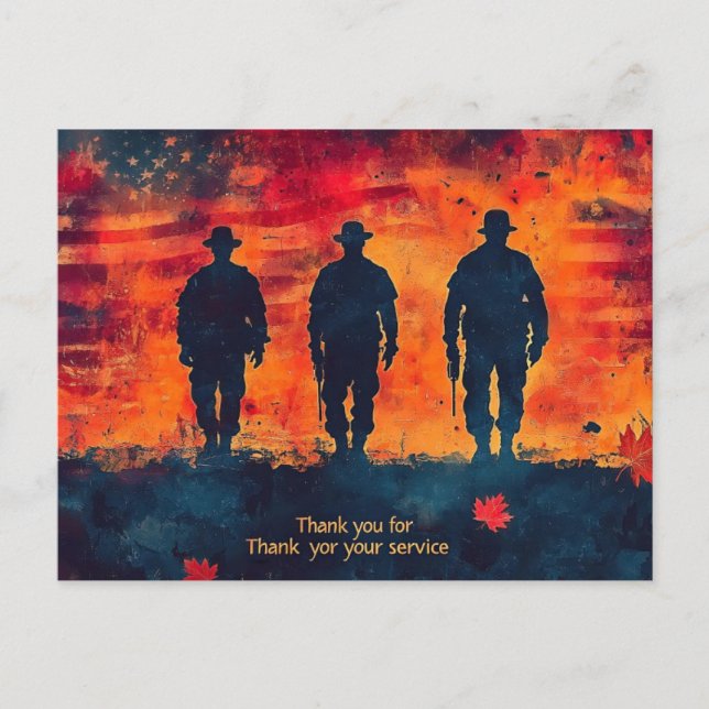 Thank you for your service  postcard (Front)
